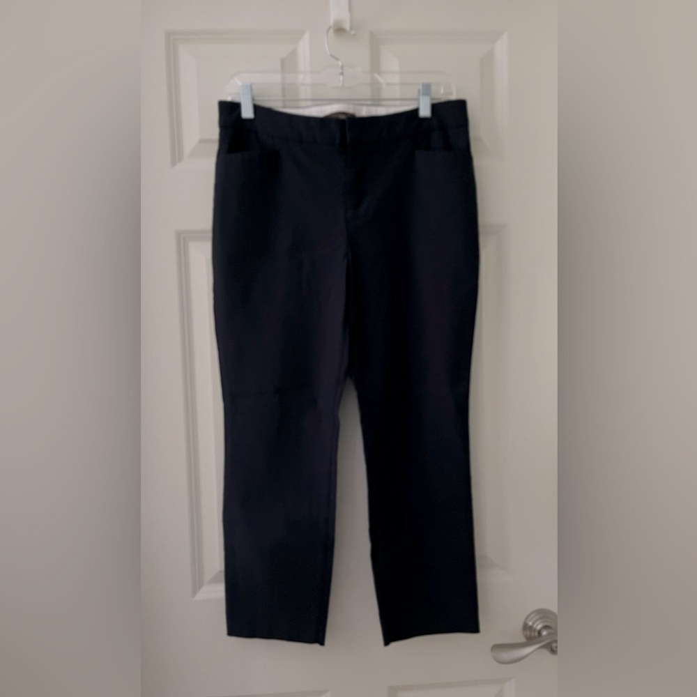 Women’s Crosby Madison Crop black pants trousers slacks rayon spandex size 10